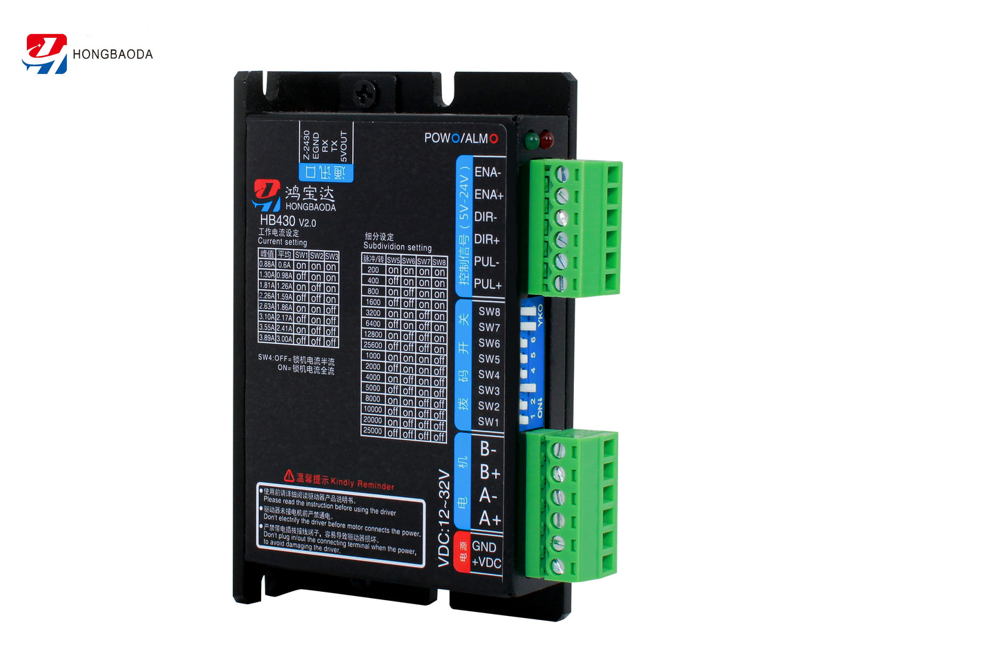 Two-phase open-loop stepper driver HB430